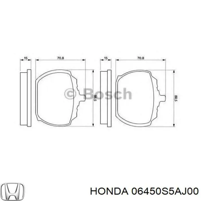 Тормозные колодки Honda 06450S5AJ00