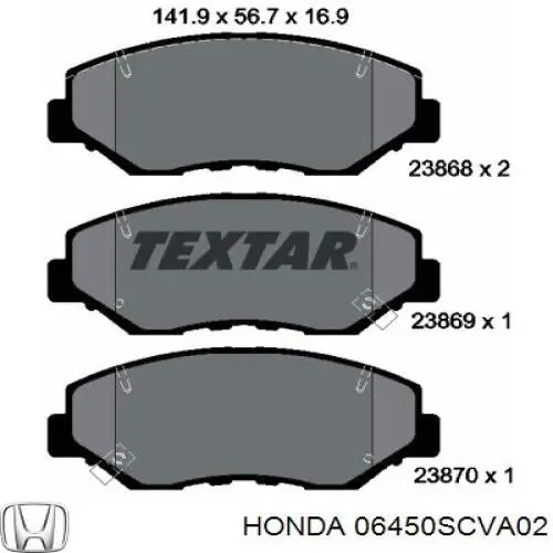 Колодки Honda 06450SCVA02 цена, от 29.29 USD