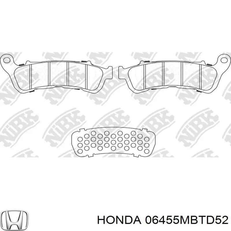 06455MBTD52 Honda sapatas do freio dianteiras de disco