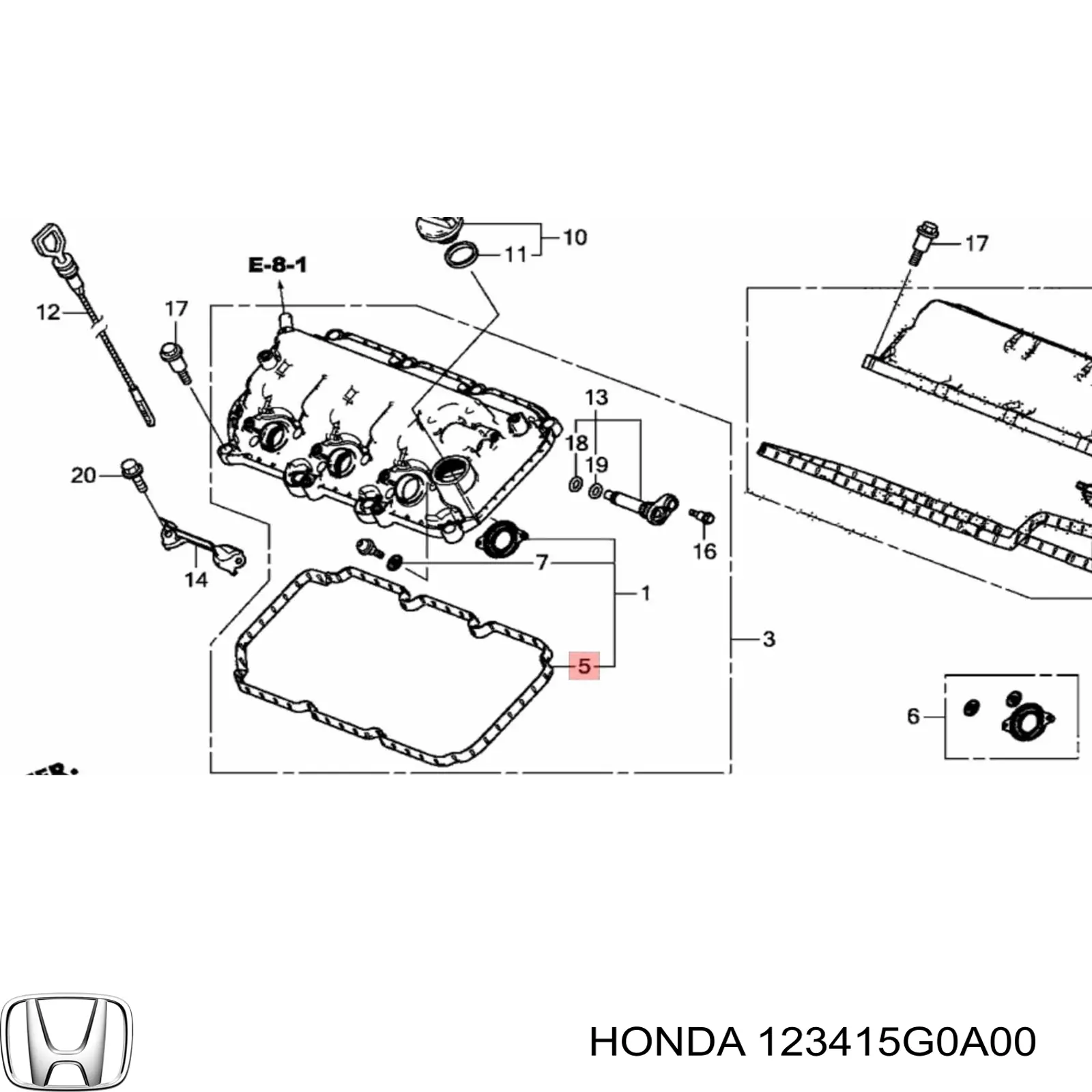 Прокладка крышки двигателя Honda 123415G0A00 цена, от 17.38 USD