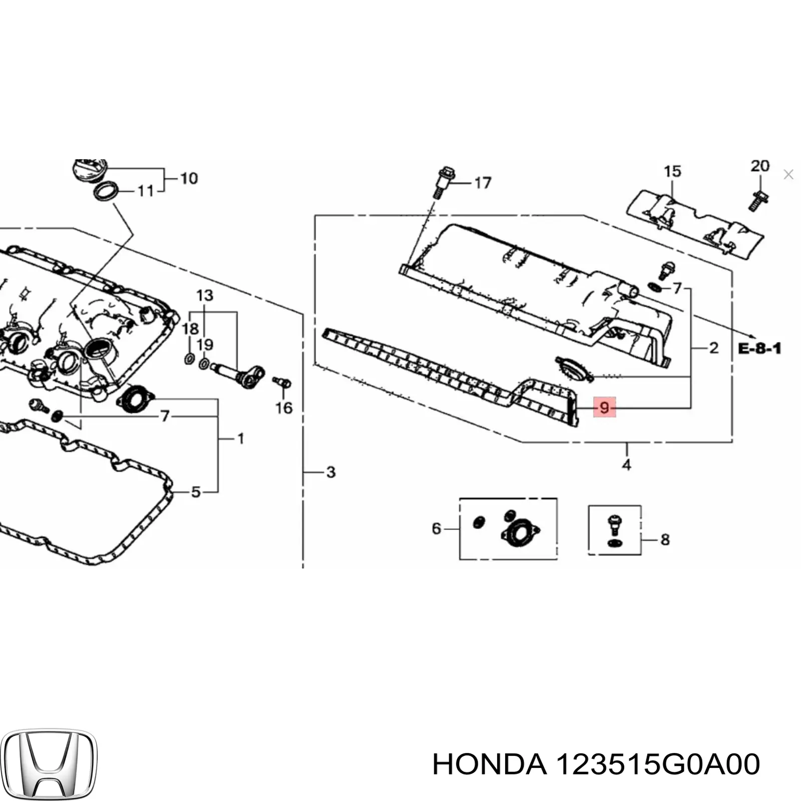 Прокладка клапанной крышки двигателя на Honda Accord 