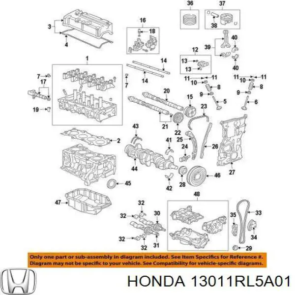 Juego de aros de pistón, motor, STD 13011RL5A01 Honda/Acura