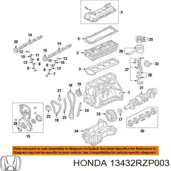 Купить 13432RZP003 Honda Шестерня масляного насоса