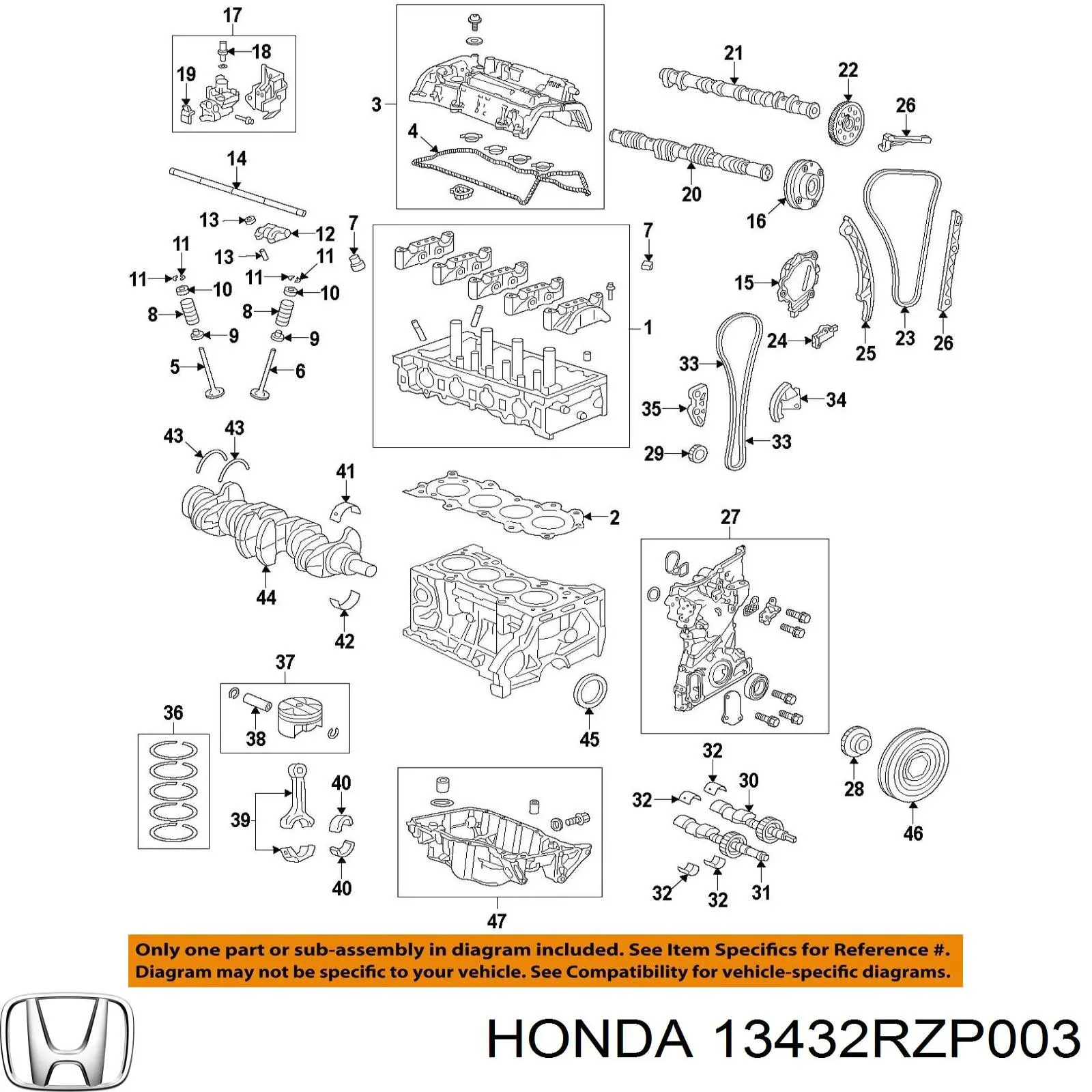 13432RZP003 Honda 