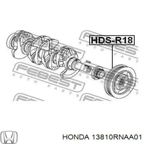 Купить 13810RNAA01 Honda Шкив-демпфер коленвала