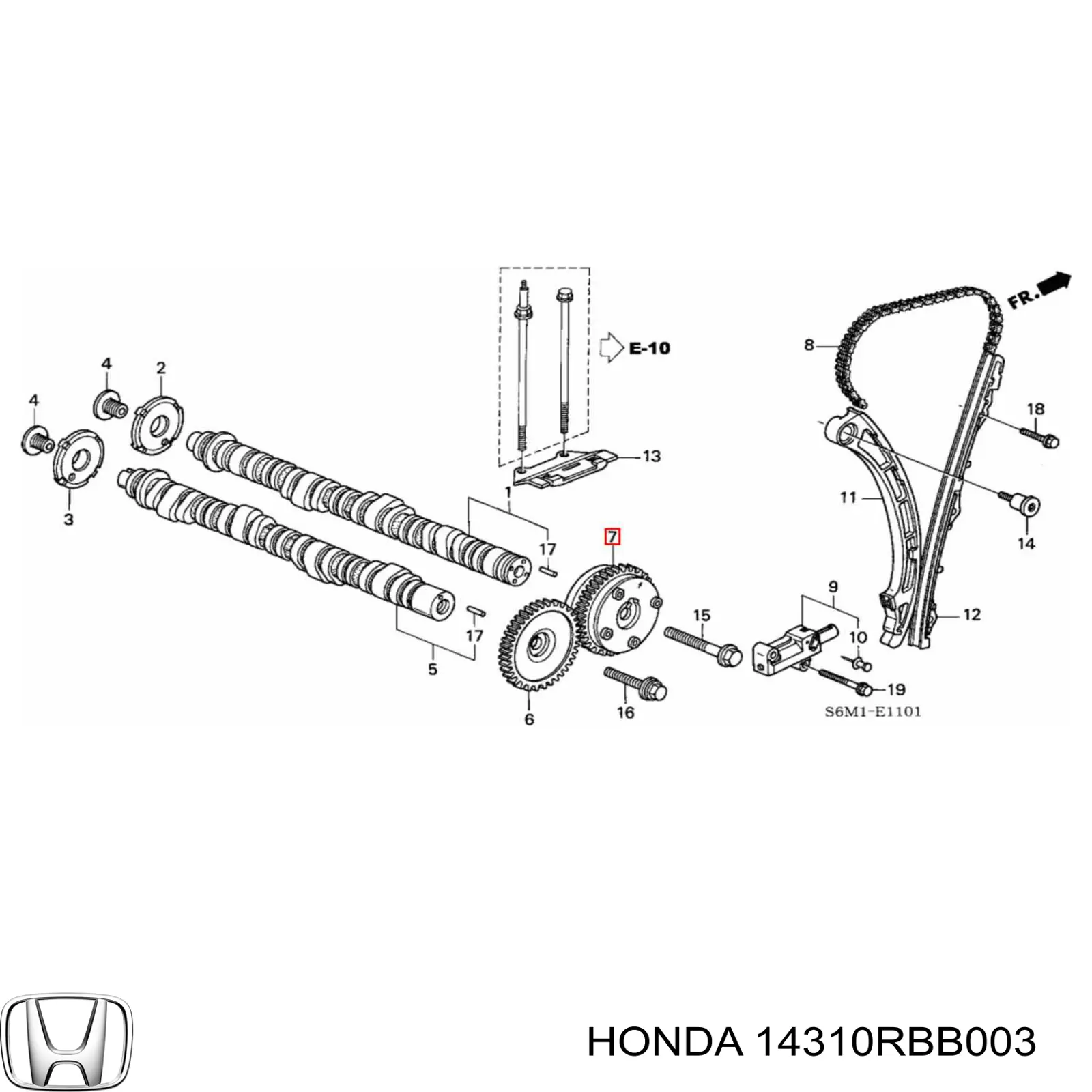 Звездочка-шестерня распредвала двигателя, впускного на Honda Accord VII 
