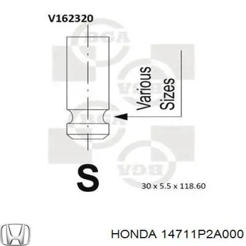 14711P2A000 Honda клапан впускной