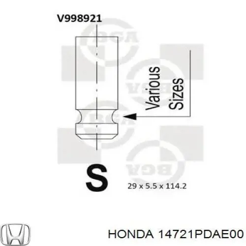 Клапан выпускной Honda 14721PDAE00
