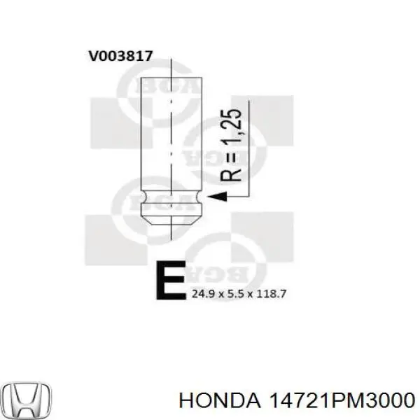 14721PM3000 Honda клапан выпускной