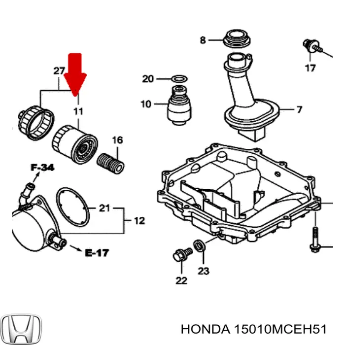 Масляный фильтр 15010MCEH51 Honda