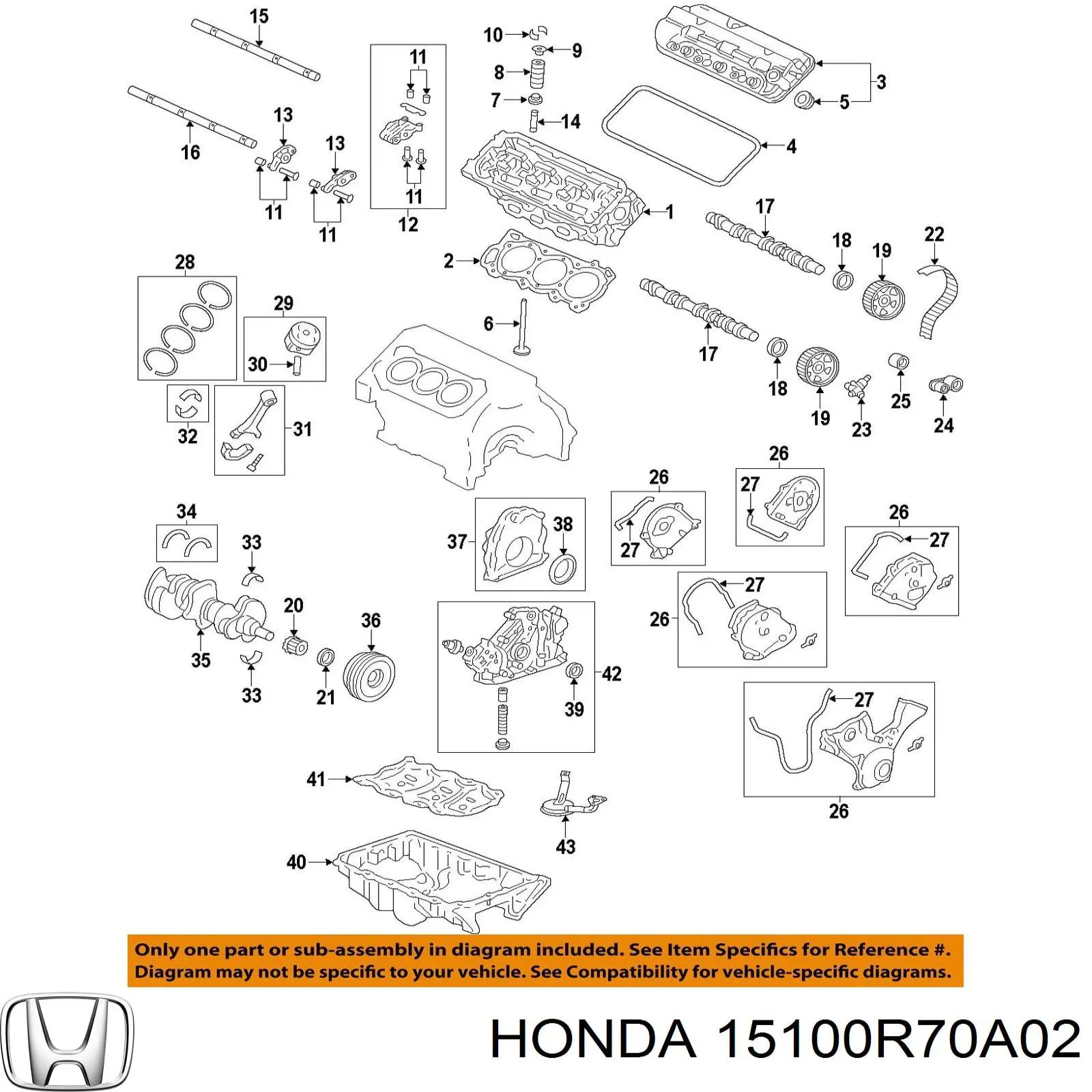  Honda 15100R70A02 цена, от 126.98 USD