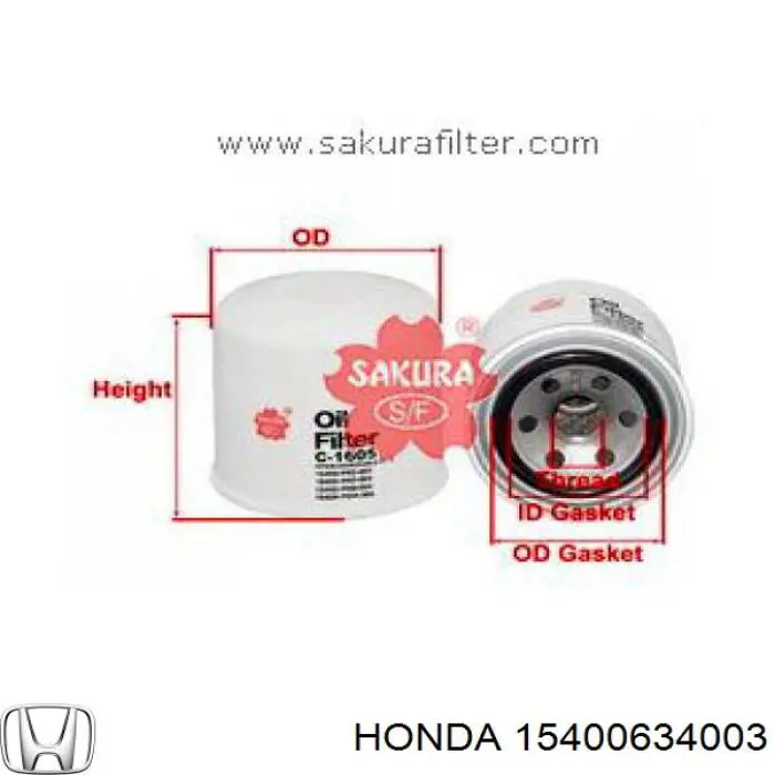 Масляный фильтр 15400634003 Honda