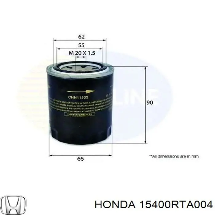 Масляный фильтр 15400RTA004 Honda