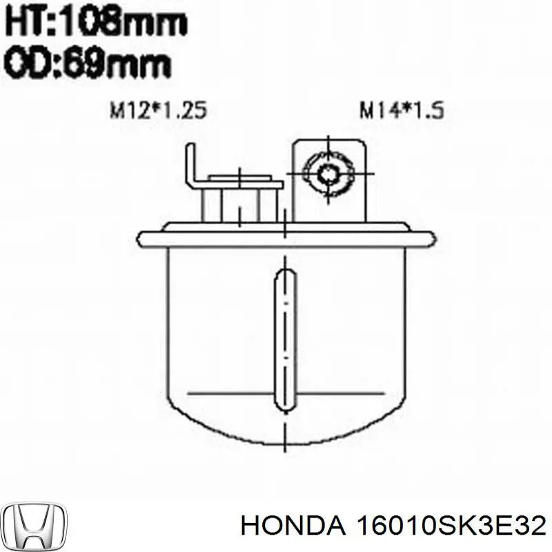 16010SK3E32 Honda filtro de combustível