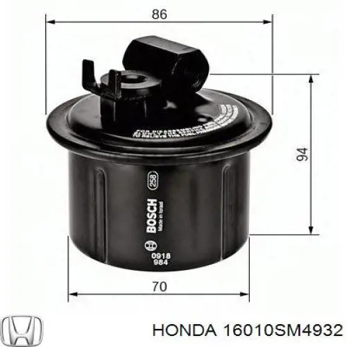 16010SM4932 Honda топливный фильтр