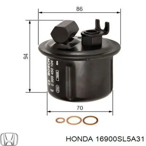 16900-SL5-A31 Honda топливный фильтр
