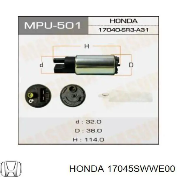 Módulo de bomba de combustível com sensor do nível de combustível para Honda CR-V (RE)
