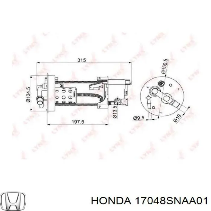 17048SNAA01 Honda Фильтр топлива