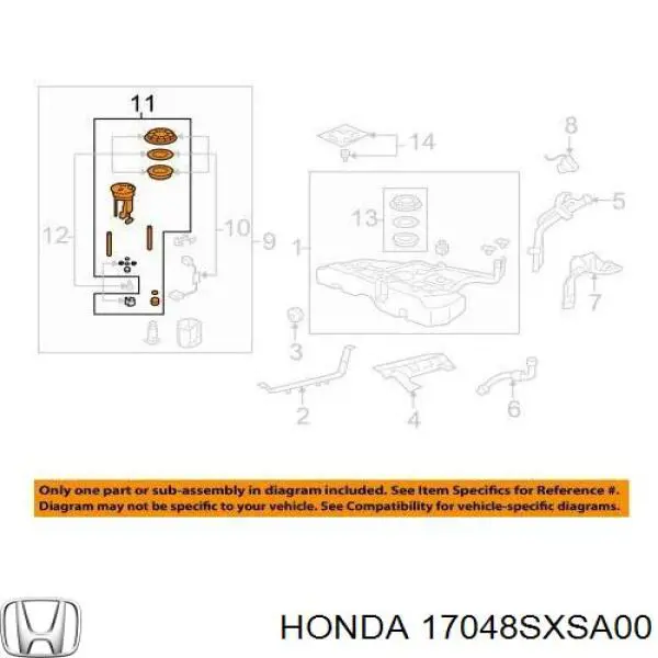17048SXSA00 Honda топливный фильтр