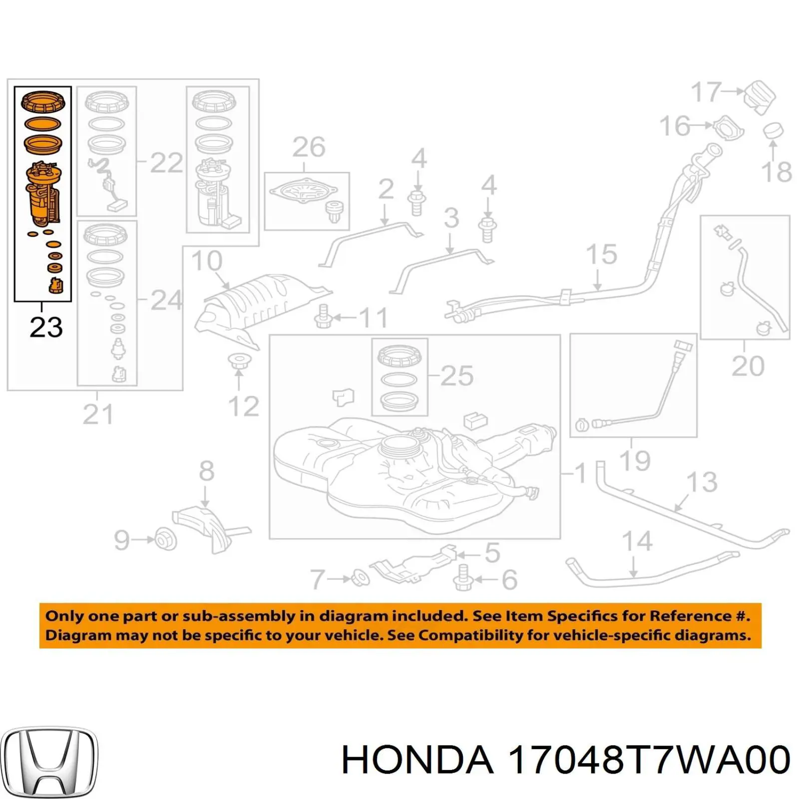  Топливный фильтр Honda HR-V 