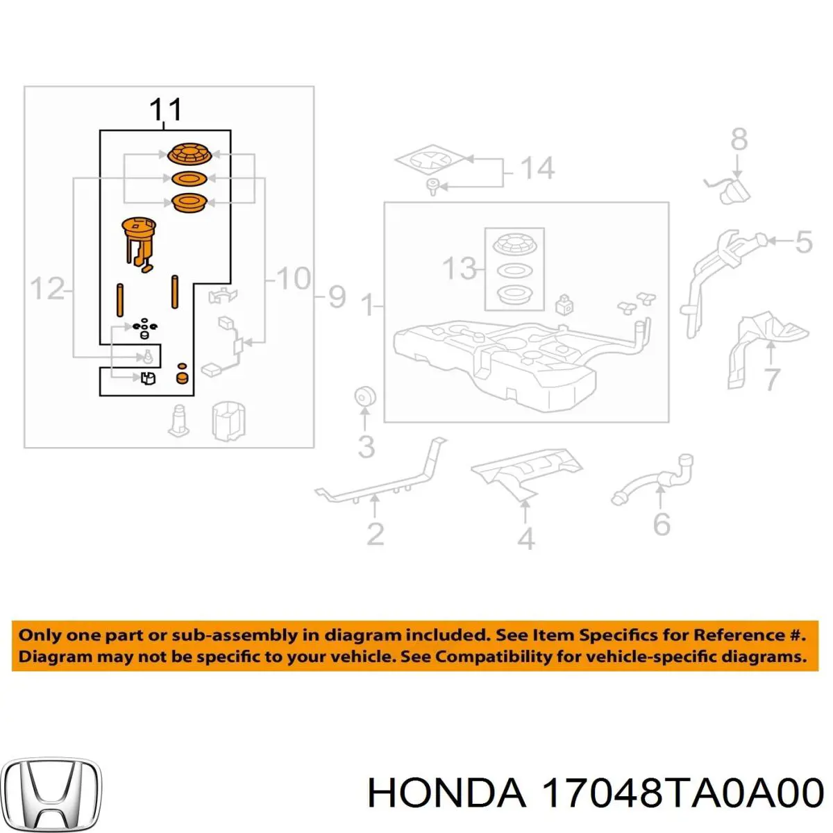 17048TA0A00 Honda Электробензонасос