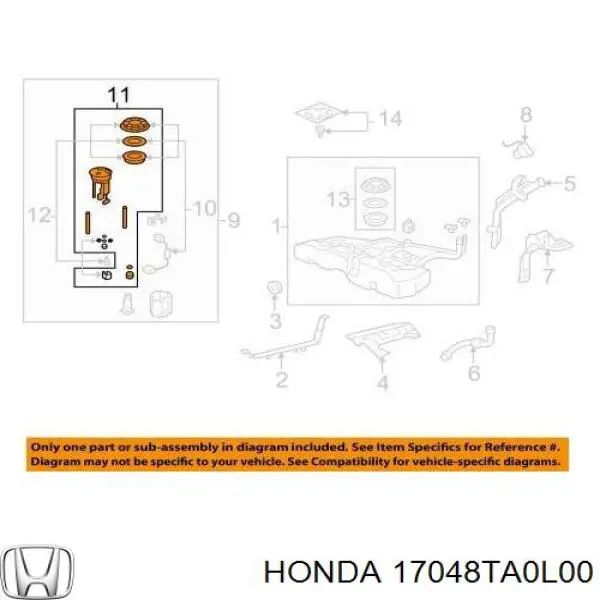 17048TA0L00 Honda топливный фильтр