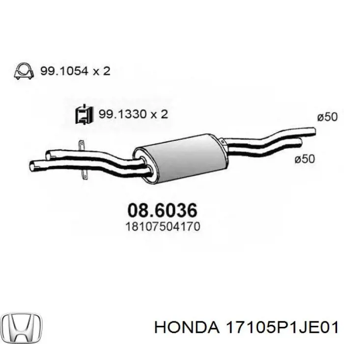 Junta, colector de admisión, izquierda 17105P1JE01 Honda