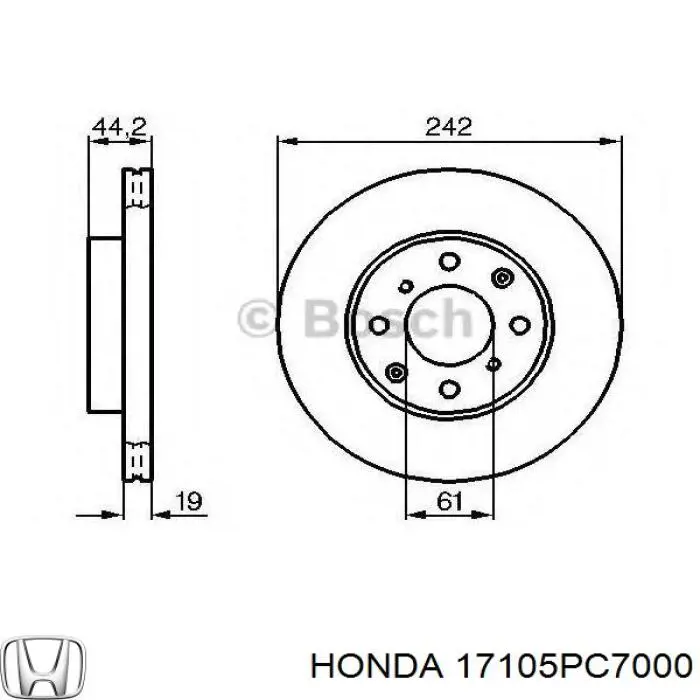 Купить 17105PC7000 Honda Прокладка впускного коллектора