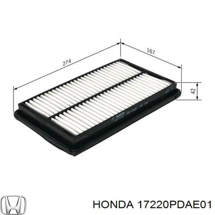 17220PDAE01 Honda воздушный фильтр