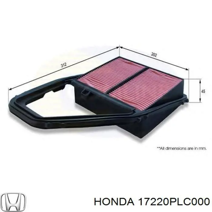 17220PLC000 Honda Воздушный фильтр двигателя