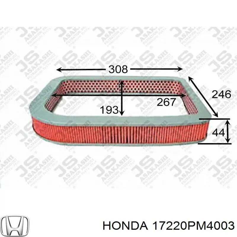 Элемент воздушного фильтра Honda 17220PM4003 цена, от 9.88 USD