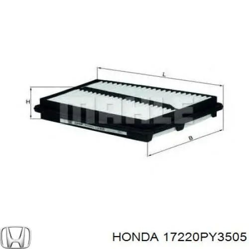 Купить 17220PY3505 Honda Автомобильный фильтр воздуха