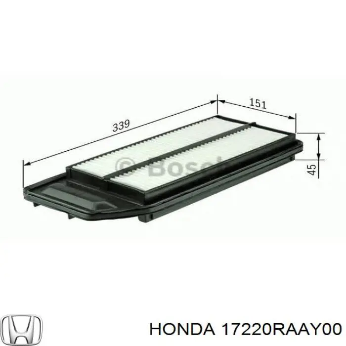 Купить 17220RAAY00 Honda Автомобильный фильтр воздуха