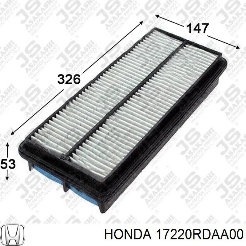 Filtro de aire 17220RDAA00 Honda/Acura