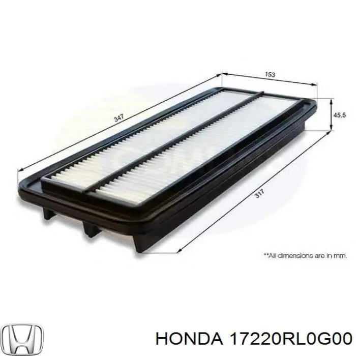Элемент воздушного фильтра Honda 17220RL0G00 цена, от 11.35 USD