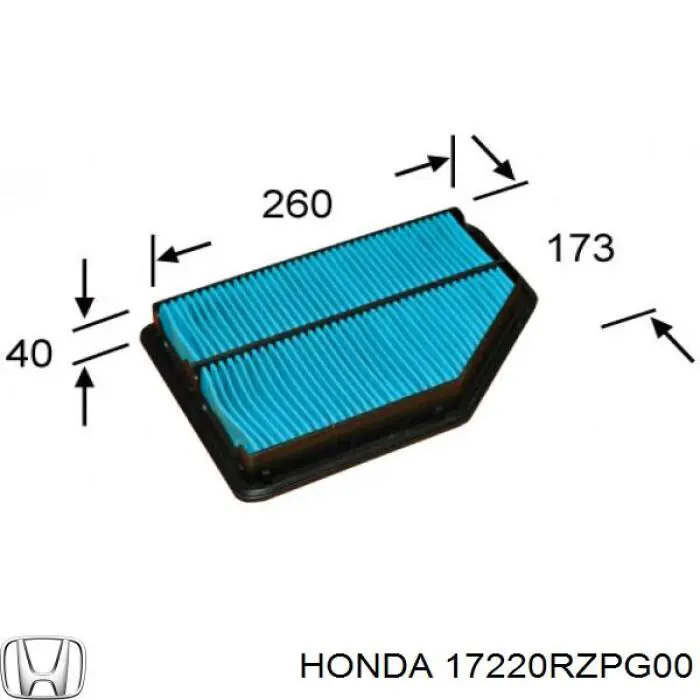 17220RZPG00 Honda Воздушный фильтр двигателя