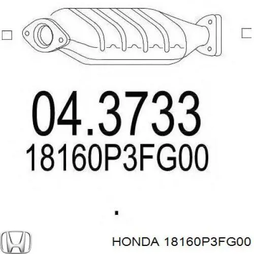 Каталитический нейтрализатор отработавших газов Honda 18160P3FG00 цена, от 320.64 USD