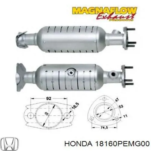 Катализатор 18160PEMG00 Honda