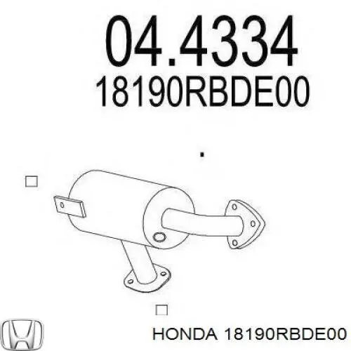 Каталитический нейтрализатор отработавших газов Honda 18190RBDE00 цена, от 25.34 USD
