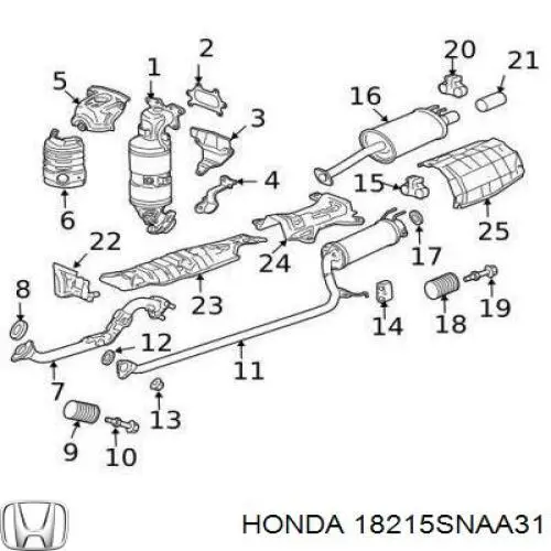 Хомут глушителя задний на Honda Civic VIII 
