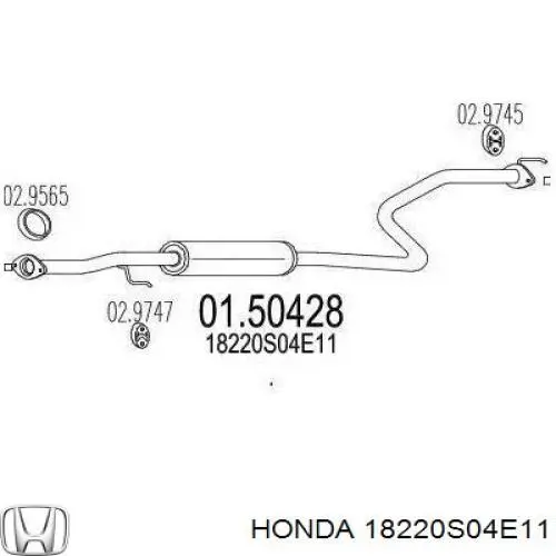 Центральная часть глушителя 18220S04E11 Honda