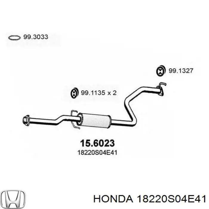 Центральная часть глушителя 18220S04E41 Honda