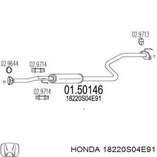 Центральная часть глушителя 18220S04E91 Honda