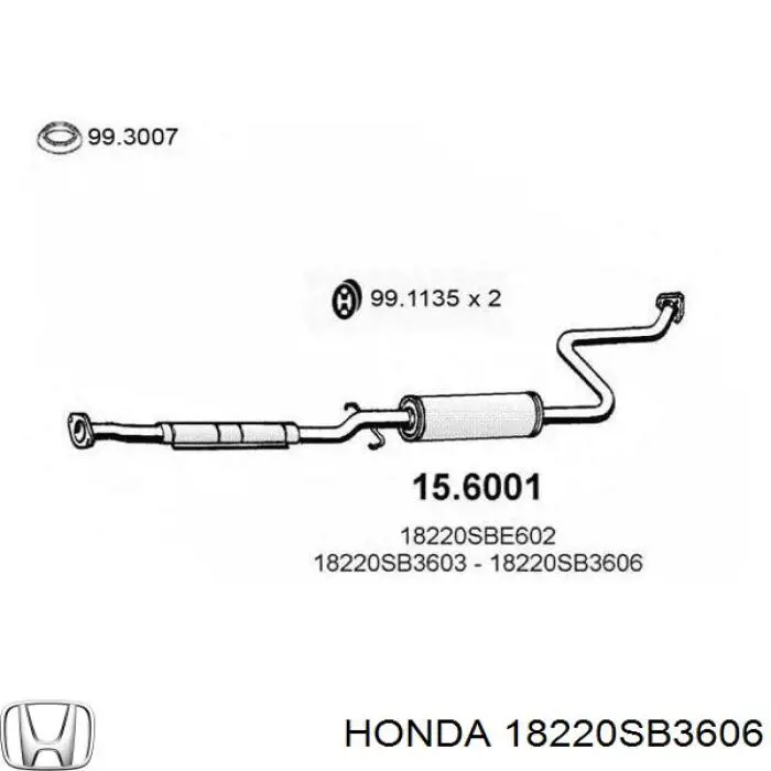 Приёмная труба 18220SB3606 Honda