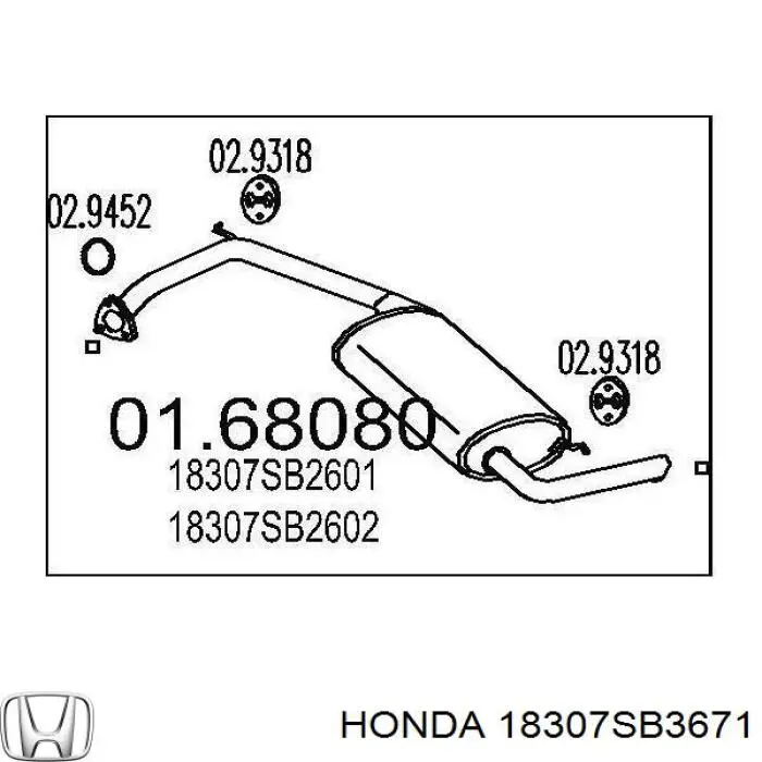  18307SB3671 Honda