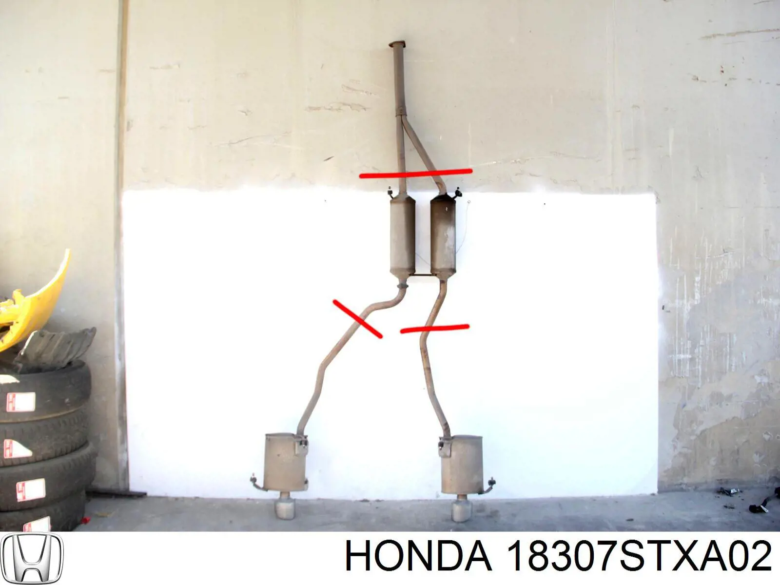 Глушитель, центральная и задняя часть 18307STXA02 Honda