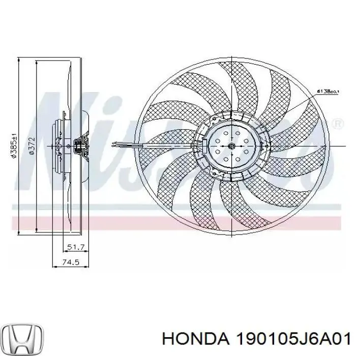 190105J6A01 Honda радиатор