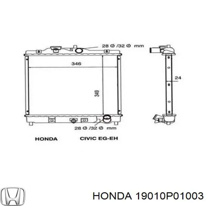 Купить 19010P01003 Honda Радиатор водяной