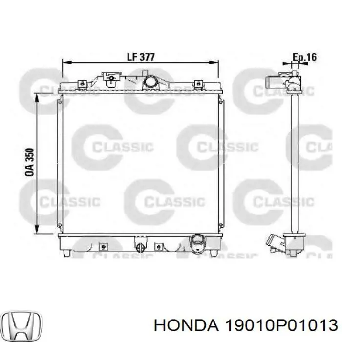 Купить 19010P01013 Honda Радиатор водяной