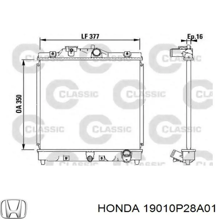 19010P28A01 Honda Радиатор основной